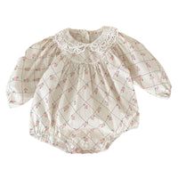 Load image into Gallery viewer, Baby Girls Flower Lace Print Rompers Wholesale 230208336
