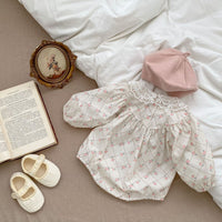 Load image into Gallery viewer, Baby Girls Flower Lace Print Rompers Wholesale 230208336
