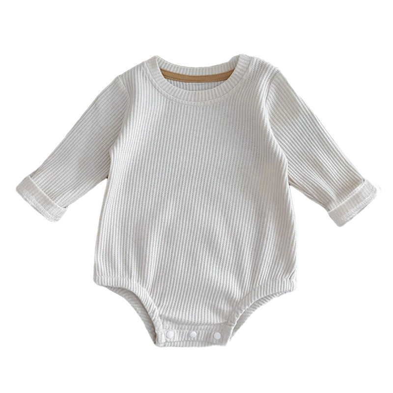Baby Unisex Solid Color Rompers Wholesale 23020834
