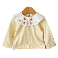 Load image into Gallery viewer, Baby Girls Striped Embroidered Tops Wholesale 230208343
