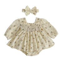 Load image into Gallery viewer, Baby Girls Flower Print Rompers Wholesale 230208349
