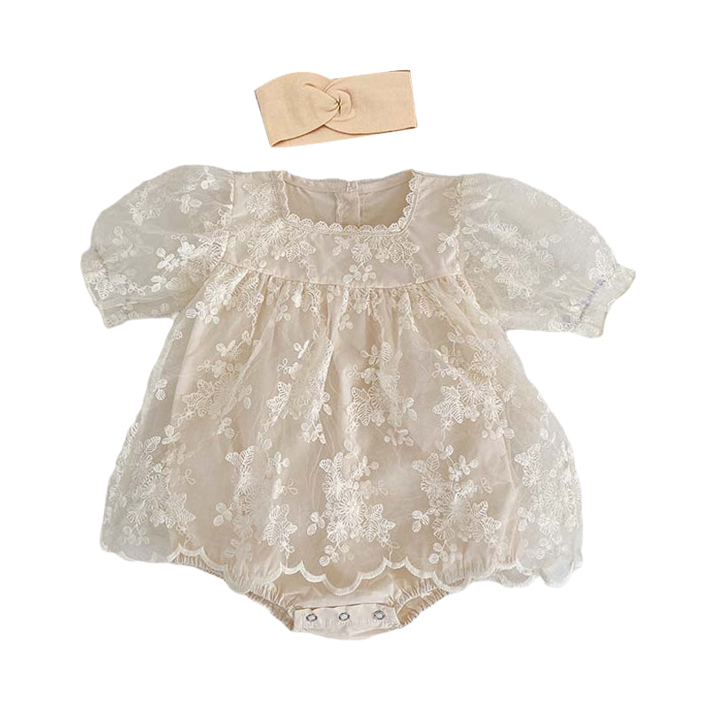 Baby Girls Embroidered Rompers Wholesale 230208372