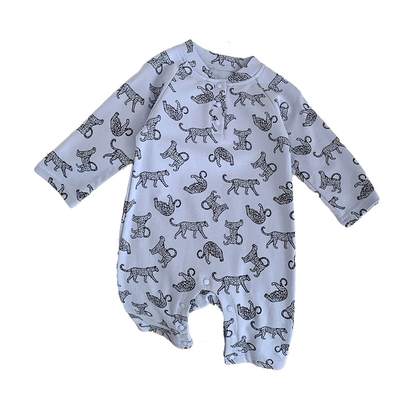 Baby Unisex Animals Cartoon Muslin&Ribbed Print Jumpsuits Wholesale 23020842