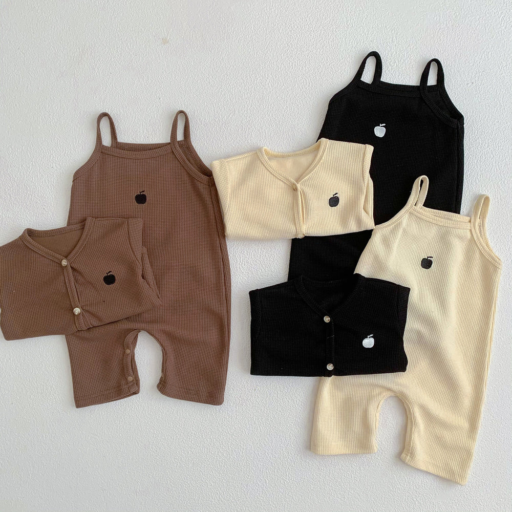 Baby Unisex Fruit Embroidered Jumpsuits And Jackets Outwears Wholesale 23020848
