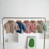 Load image into Gallery viewer, Baby Unisex Solid Color Striped Tops Wholesale 23020850
