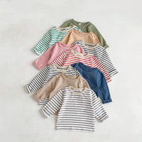 Load image into Gallery viewer, Baby Unisex Solid Color Striped Tops Wholesale 23020850
