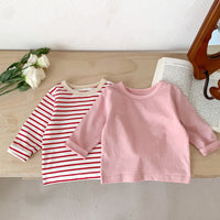 Load image into Gallery viewer, Baby Unisex Solid Color Striped Tops Wholesale 23020850
