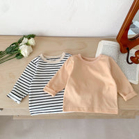 Load image into Gallery viewer, Baby Unisex Solid Color Striped Tops Wholesale 23020850
