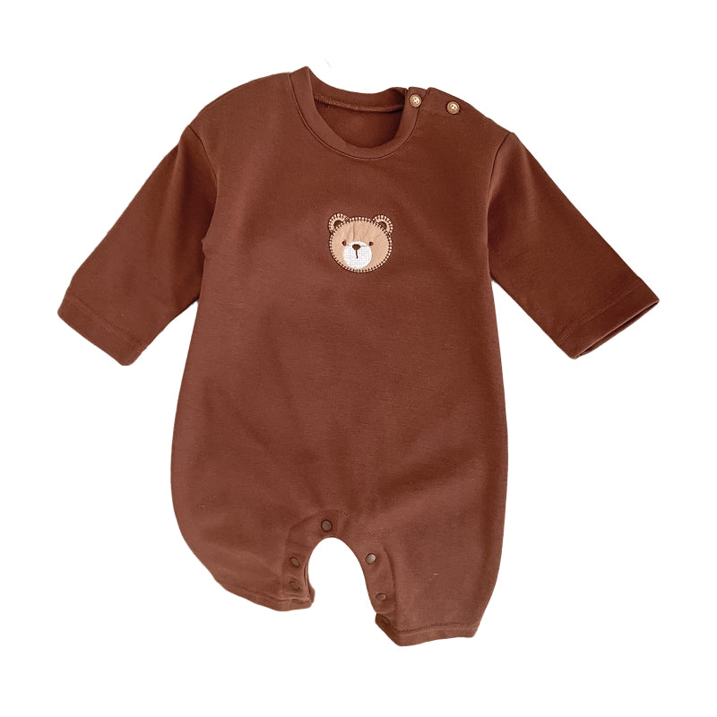 Baby Unisex Animals Embroidered Jumpsuits Wholesale 23020854