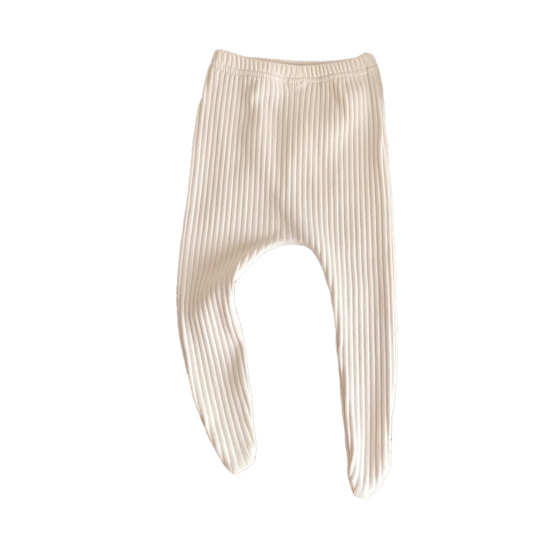 Baby Unisex Solid Color Muslin&Ribbed Pants Leggings Wholesale 23020858