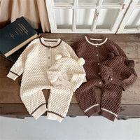 Load image into Gallery viewer, Baby Unisex Solid Color Knitwear Jumpsuits And Hats Wholesale 23020862
