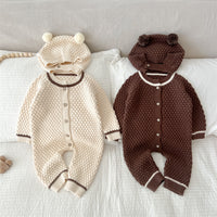 Load image into Gallery viewer, Baby Unisex Solid Color Knitwear Jumpsuits And Hats Wholesale 23020862
