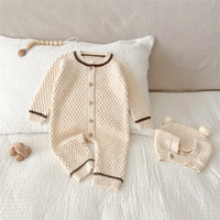 Load image into Gallery viewer, Baby Unisex Solid Color Knitwear Jumpsuits And Hats Wholesale 23020862
