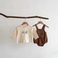 Load image into Gallery viewer, Baby Unisex Cartoon Print Tops And Solid Color Rompers Wholesale 23020873
