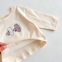 Load image into Gallery viewer, Baby Unisex Cartoon Print Tops And Solid Color Rompers Wholesale 23020873
