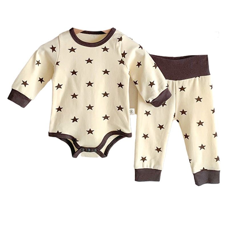 2 Pieces Set Baby Unisex Color-blocking Star Print Rompers And Pants Wholesale 23020876