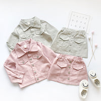Load image into Gallery viewer, 2 Pieces Set Baby Kid Girls Letters Jackets Outwears And Skirts Wholesale 23021002

