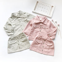 Load image into Gallery viewer, 2 Pieces Set Baby Kid Girls Letters Jackets Outwears And Skirts Wholesale 23021002
