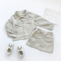 Load image into Gallery viewer, 2 Pieces Set Baby Kid Girls Letters Jackets Outwears And Skirts Wholesale 23021002
