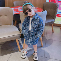 Load image into Gallery viewer, 2 Pieces Set Baby Kid Girls Letters Jackets Outwears And Skirts Wholesale 23021002
