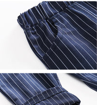 Load image into Gallery viewer, 2 Pieces Set Baby Boys Solid Color Bow Shirts And Striped Pants Wholesale 230210115

