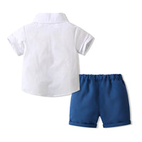 Load image into Gallery viewer, 2 Pieces Set Baby Kid Boys Bow Tops And Solid Color Shorts Wholesale 230210117
