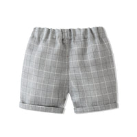 Load image into Gallery viewer, 2 Pieces Set Baby Kid Boys Birthday Party Checked Bow Tops And Shorts Wholesale 230210118
