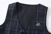 Load image into Gallery viewer, 3 Pieces Set Baby Kid Boys Birthday Party Solid Color Bow Shirts Checked Vests Waistcoats And Pants Wholesale 230210120
