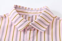 Load image into Gallery viewer, 2 Pieces Set Baby Kid Boys Birthday Party Striped Bow Shirts And Solid Color Jumpsuits Wholesale 230210121
