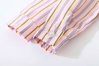 Load image into Gallery viewer, 2 Pieces Set Baby Kid Boys Birthday Party Striped Bow Shirts And Solid Color Jumpsuits Wholesale 230210121
