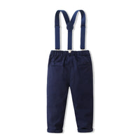 Load image into Gallery viewer, 2 Pieces Set Baby Kid Boys Birthday Party Striped Bow Shirts And Solid Color Jumpsuits Wholesale 230210121
