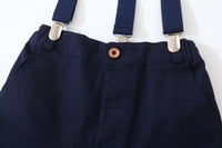 Load image into Gallery viewer, 2 Pieces Set Baby Kid Boys Birthday Party Striped Bow Shirts And Solid Color Jumpsuits Wholesale 230210121
