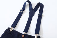 Load image into Gallery viewer, 2 Pieces Set Baby Kid Boys Birthday Party Striped Bow Shirts And Solid Color Jumpsuits Wholesale 230210121
