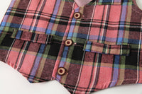 Load image into Gallery viewer, 3 Pieces Set Baby Kid Boys Birthday Party Bow Shirts Checked Vests Waistcoats And Pants Wholesale 230210122
