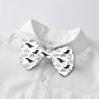 Load image into Gallery viewer, 3 Pieces Set Baby Kid Boys Birthday Party Solid Color Dinosaur Bow Shirts Vests Waistcoats And Pants Wholesale 230210129
