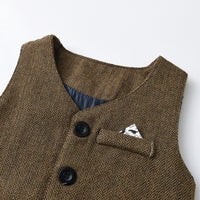 Load image into Gallery viewer, 3 Pieces Set Baby Kid Boys Birthday Party Solid Color Dinosaur Bow Shirts Vests Waistcoats And Pants Wholesale 230210129
