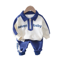 Load image into Gallery viewer, 2 Pieces Set Baby Kid Boys Letters Polo Shirts And Pants Wholesale 230210133
