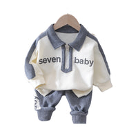 Load image into Gallery viewer, 2 Pieces Set Baby Kid Boys Letters Polo Shirts And Pants Wholesale 230210133
