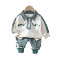 Load image into Gallery viewer, 2 Pieces Set Baby Kid Boys Letters Polo Shirts And Pants Wholesale 230210133
