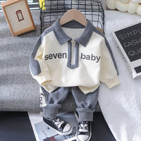 Load image into Gallery viewer, 2 Pieces Set Baby Kid Boys Letters Polo Shirts And Pants Wholesale 230210133
