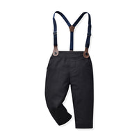 Load image into Gallery viewer, 2 Pieces Set Baby Kid Boys Birthday Party Striped Bow Shirts And Solid Color Jumpsuits Wholesale 230210160
