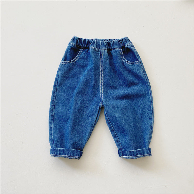 Baby Kid Unisex Solid Color Jeans Wholesale 230210224