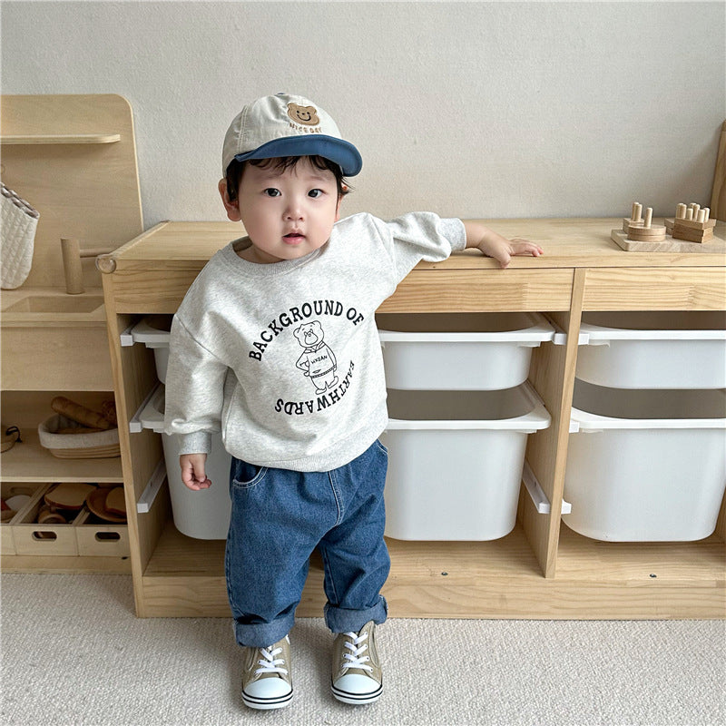 Baby Kid Unisex Solid Color Jeans Wholesale 230210224