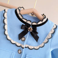 Load image into Gallery viewer, 2 Pieces Set Baby Kid Girls Bow Jackets Outwears And Color-blocking Pants Wholesale 230210233
