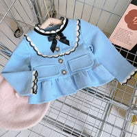 Load image into Gallery viewer, 2 Pieces Set Baby Kid Girls Bow Jackets Outwears And Color-blocking Pants Wholesale 230210233
