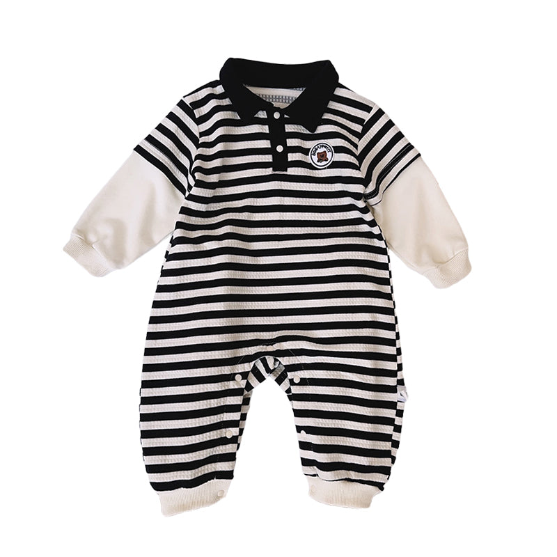 Baby Unisex Striped Cartoon Jumpsuits Wholesale 230210236