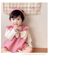 Load image into Gallery viewer, 2 Pieces Set Baby Girls Solid Color Tops And Bow Rompers Wholesale 230210240
