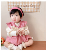 Load image into Gallery viewer, 2 Pieces Set Baby Girls Solid Color Tops And Bow Rompers Wholesale 230210240
