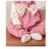 Load image into Gallery viewer, 2 Pieces Set Baby Girls Solid Color Tops And Bow Rompers Wholesale 230210240
