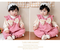 Load image into Gallery viewer, 2 Pieces Set Baby Girls Solid Color Tops And Bow Rompers Wholesale 230210240
